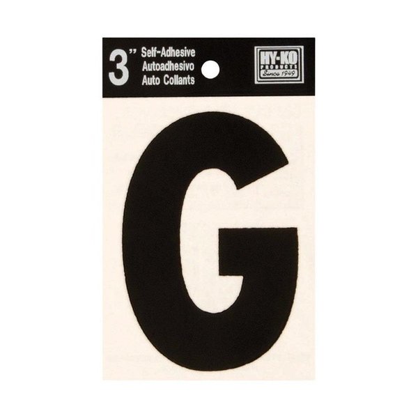 Hy-Ko Letter House G 3In  Vinyl Blk 30417